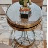 Buy cheap Stone top with gold metal frame oval shape coffee table for hotel bedrooom and living room from wholesalers