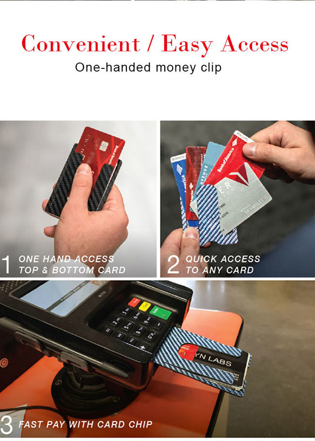 One Handed High Toughness 10g Real Carbon Fiber Wallet