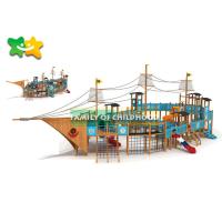 Buy cheap Plate Platform Childrens Wooden Climbing Frame With Slide Tube Equipment product