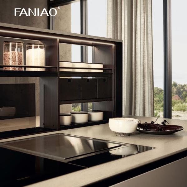 Professional One-Stop Designs Modular Kitchen Melamine Wood Modern Kitchen