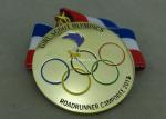 OEM Gold Plating Enamel Medals , Olympic Awards For Running Race