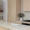 Buy cheap Open-Ended 0 Silica Quartz Stone Surface Kitchen Cabinets Luxury Designs Solid Wood Lacquer Kitchen Furniture for Builder from wholesalers