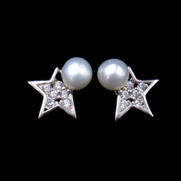 Buy cheap 925 Sterling Silver Pearl Girls Piercing Earrings Studs / Women Earring Jewelry from wholesalers