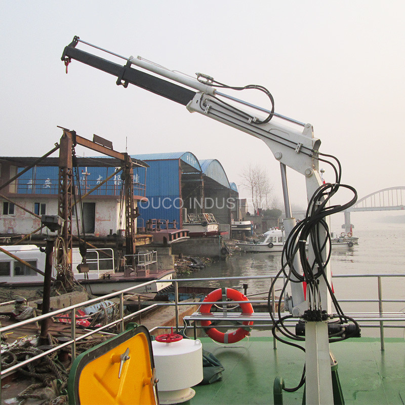 Factory Steel 0.35T 3.5M Telescopic Boom Crane Lifting Mini Knuckle mobile boat Marine