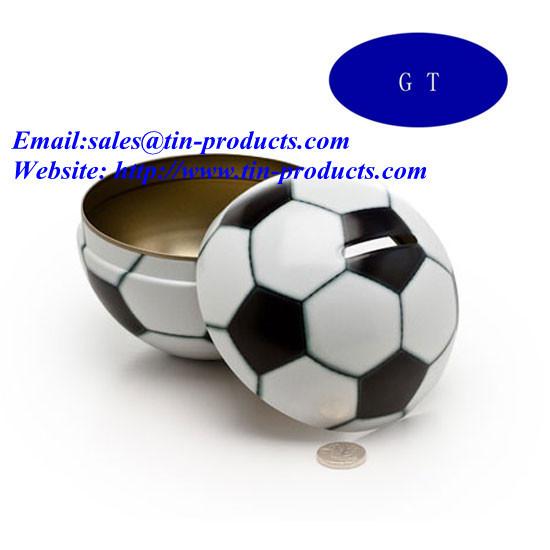 Ball-Shaped Money Saving Tin Box, X-Mas Ball Tin Coin Bank, Money Box, Christmas