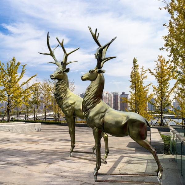 Buy cheap CE Certified Outdoor Bronze Sculpture Bronze Elk Statue Life Size Decorative from wholesalers