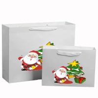 Buy cheap Small Business Logo Printed White Paper Bags with Custom Logo and Black Handle product