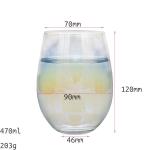 Ion Plated Rainbowl 16 Oz Stemless Wine Glass , Antique Crystal Wine Glasses