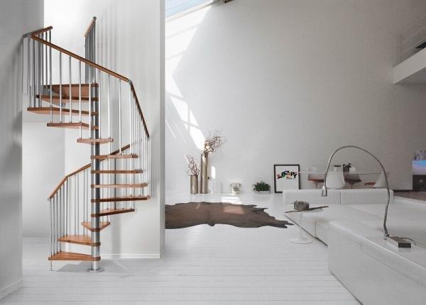 Quality Steel Wood Residential Spiral Staircase , Custom Spiral Stairs For Small Spaces for sale