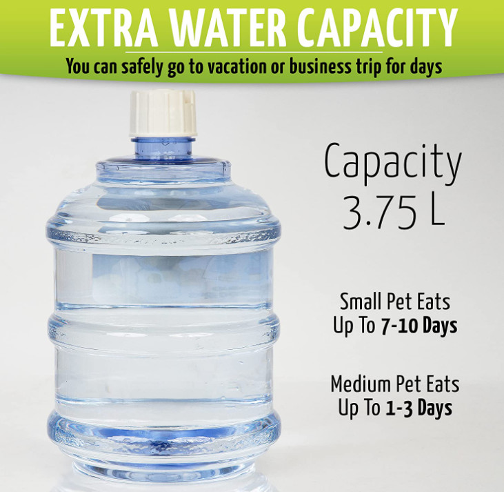 Dispensing Pet Cat Dog Water Bottle Bowl Plastic 20x10CM