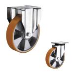 200mm Rigid Plate Aluminium Core PU Nylon Casters Heavy Duty