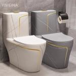 Siphon Flushing Floor Mounted Black White Toilet S Trap Hotel Design