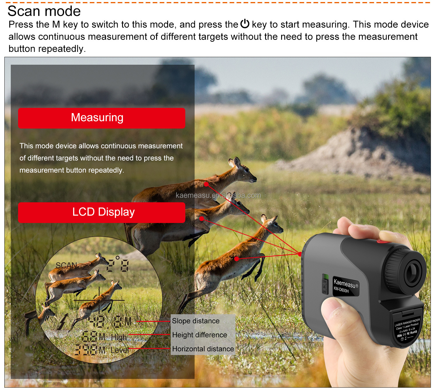 golf laser rangefinder outdoor sports hunting rangefinder handheld laser distance meter telescope
