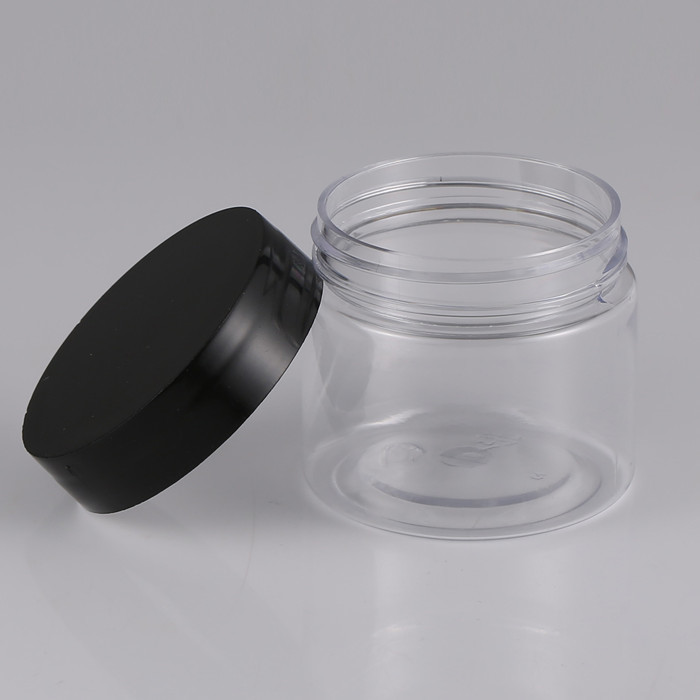 500ml 85mm Wide Mouth Round Plastic Canisters Clear Storage Jars