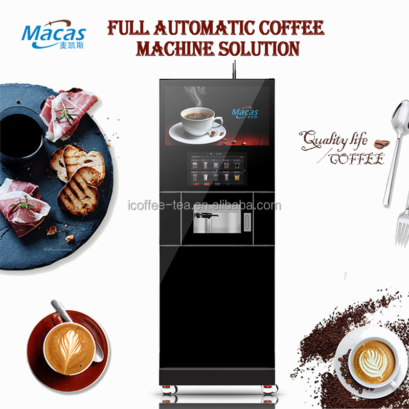 300 Cups Commercial Espresso Coffee Vending Machine Accept QR Code Pay