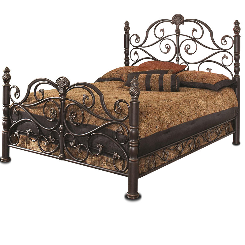 Crown Gold Q235 steel Metal Frame Double Bed Heavy Load Capacity