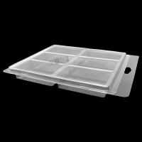Buy cheap Customized Disposable Plastic PET PVC Blister Clamshell Packaging For Electronic Component 6 Compartment Rectangle Clear Jewelry Clamshell Packaging product