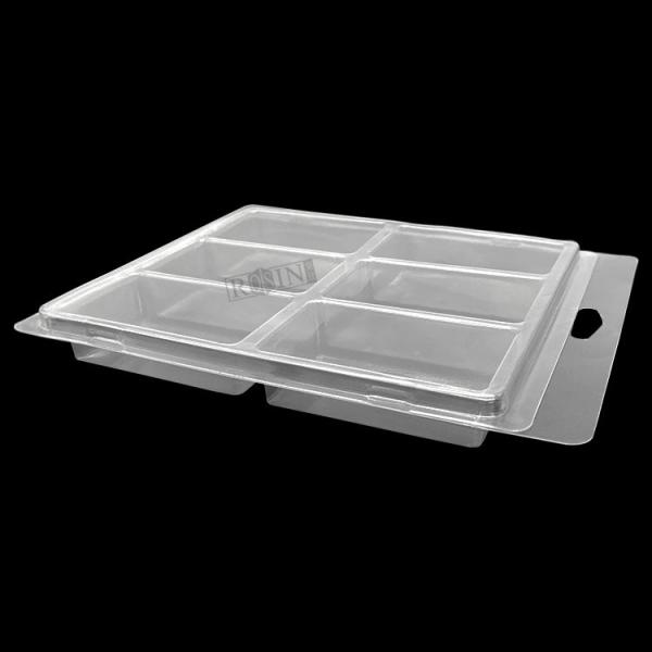 Quality Customized Disposable Plastic PET PVC Blister Clamshell Packaging For Electronic Component 6 Compartment Rectangle Clear Jewelry Clamshell Packaging for sale