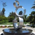 Stainless Steel Sculpture Fountain Outdoor Large Abstract Metal Garden Statues
