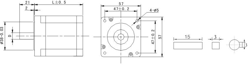 0.9N.m 1.2Degree 53.5mm Length 5.6A Hybrid stepper motor