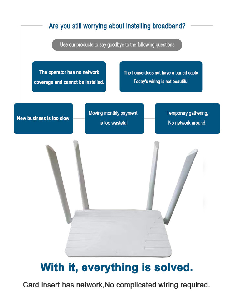 WS100W 4g Router With Sim Card MTK7620N Main Frequency 580MHz