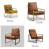 Buy cheap Modern Armchair Leather Metallic Base Leisure Chair from wholesalers