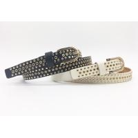 Buy cheap Light Weight Womens Studded Leather Belt With Gold Buckle 3/4" Width product