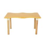 Square Wooden Table Set Wavy Dining Table Easy Maintenance