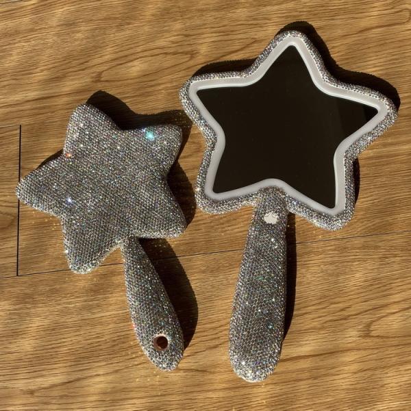 Buy cheap Long Handle Lighted Cosmetic Mirror Fashion Star Shaped Vintage Gold for Everyday from wholesalers