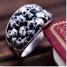 Buy cheap Thai Vintage Sterling Silver Skeleton Skull Men's Band Ring (R6030808) from wholesalers