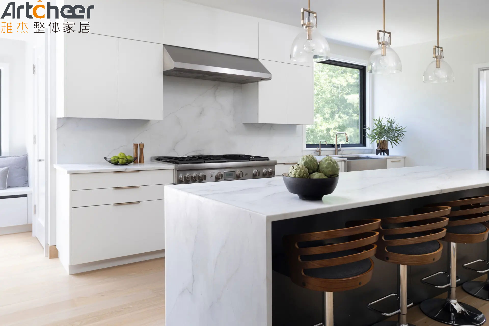 Plywood Material and Modern Design The Perfect Combination for Villa Kitchen Cabinets