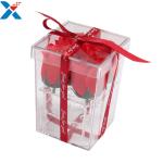 Flower Packing Clear Acrylic Box Display Cases Organizer Rose Gift Box With