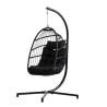 Buy cheap Outdoor Foldable Rattan Hanging Round Swing Egg Chair with Stand and 200KGS Capacity from wholesalers