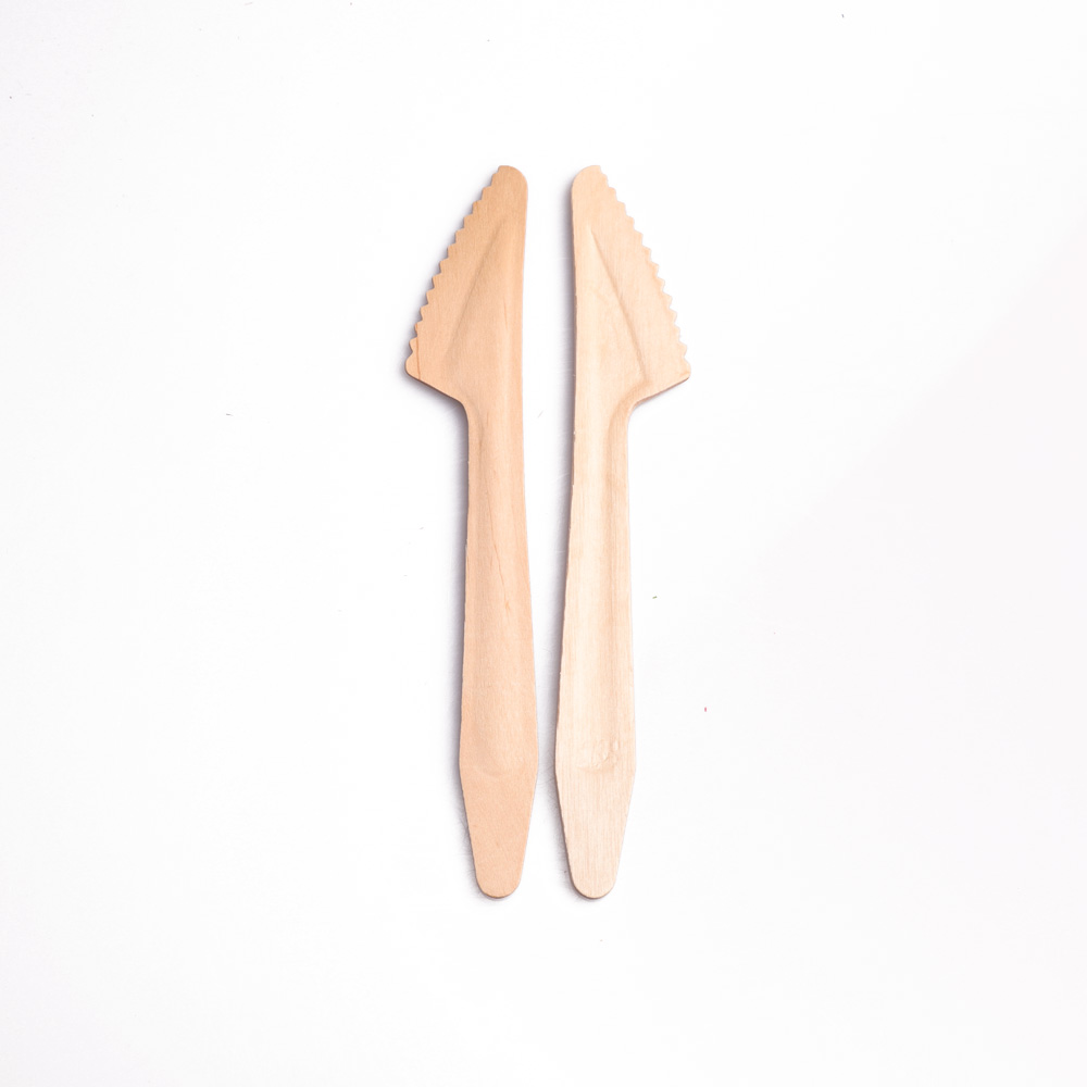 Disposable 140 mm cutlery birch wood fork and spoon