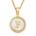 Unique Jewelry 16MM 18K Gold Plated Stainless Steel 3D Shell Letter Necklace