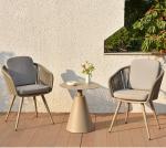 Nordic Balcony Outdoor Cafe Tea Table And PE Rattan Chair Set Waterproof Fabric