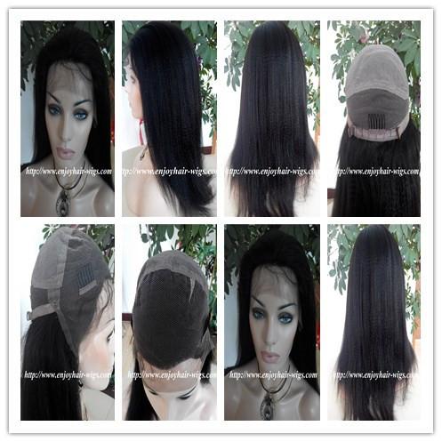 Buy cheap Human hair full lace wig 10"-26"L 1b#color italian yaki indian remy hair,120%-180% density from wholesalers