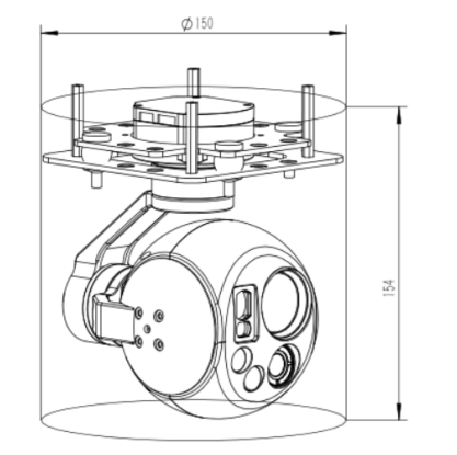 Four-in-one Gimbal Camera with dual output drone camera