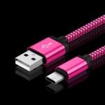 Rohs Aluminum Connector 2A Nylon Braided Data Sync Type C USB Cable