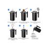 Buy cheap 1000ml 34oz Stainless Steel French Press Coffee Pot Double Wall Matte Black Color from wholesalers