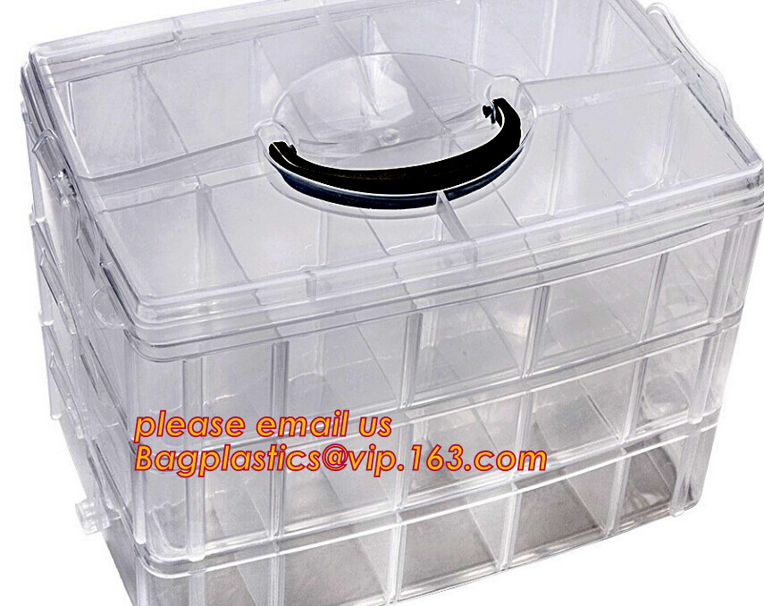 Adjustable Plastic Storage Box For Nail Art Design Decoration, Creative multi-function plastic storage box cosmetics cas
