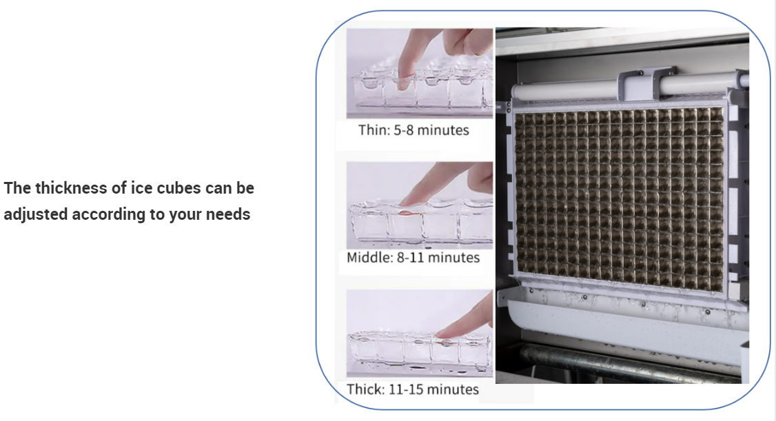 3- LZ-1000 300 kg/24 h 700 lb Ice Cube Maker Machine for Restaurant and Kitchen