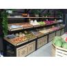 Buy cheap Metal Wooden Fruit And Vegetable Display Rack Gondola Shelf Mid Duty from wholesalers