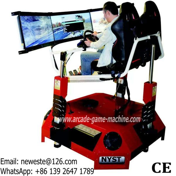 Quality NYST Amusement Equipment Adults Arcade Games 3 Screens 3D Video VR Simulator Drive Car Racing Game Machine for sale