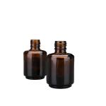 Amber 15ML Empty Glass Nail Polish Bottles With Brush And Cap