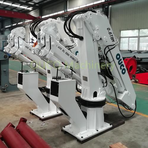 Buy cheap Marine Telescopic Offshore Pedestal Crane Knuckle Silver Boom Hydraulic 0.6T 8M from wholesalers