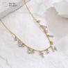 Buy cheap Diamond Zircon Letter Pendant Necklace Stainless Steel Jewelry DIY Gold Plated from wholesalers