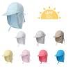 Buy cheap Swim Blank Children Flap Cotton Cap Beach Uv Summer Kids Play Hats Upf 50+ from wholesalers