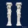 Buy cheap European Style White Marble Stone Porch Columns , Decorative Stone Pillars from wholesalers