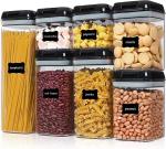 7 Pieces BPA Free Airtight Food Storage Containers Plastic Cereal Containers